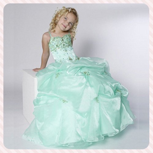 Light/Blue Halter Princess Flower Girl Stunning Dress 12M