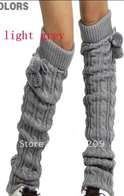 Light Grey 2012 autumn winter wool piles of loose socks knee twist leg socks free shipping