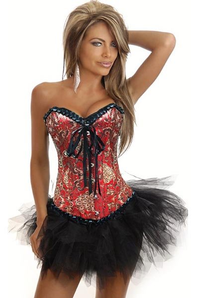 Light red flash and fashion corset + Tu Tu dress + Freeshipping Wholesale and retail - AB988