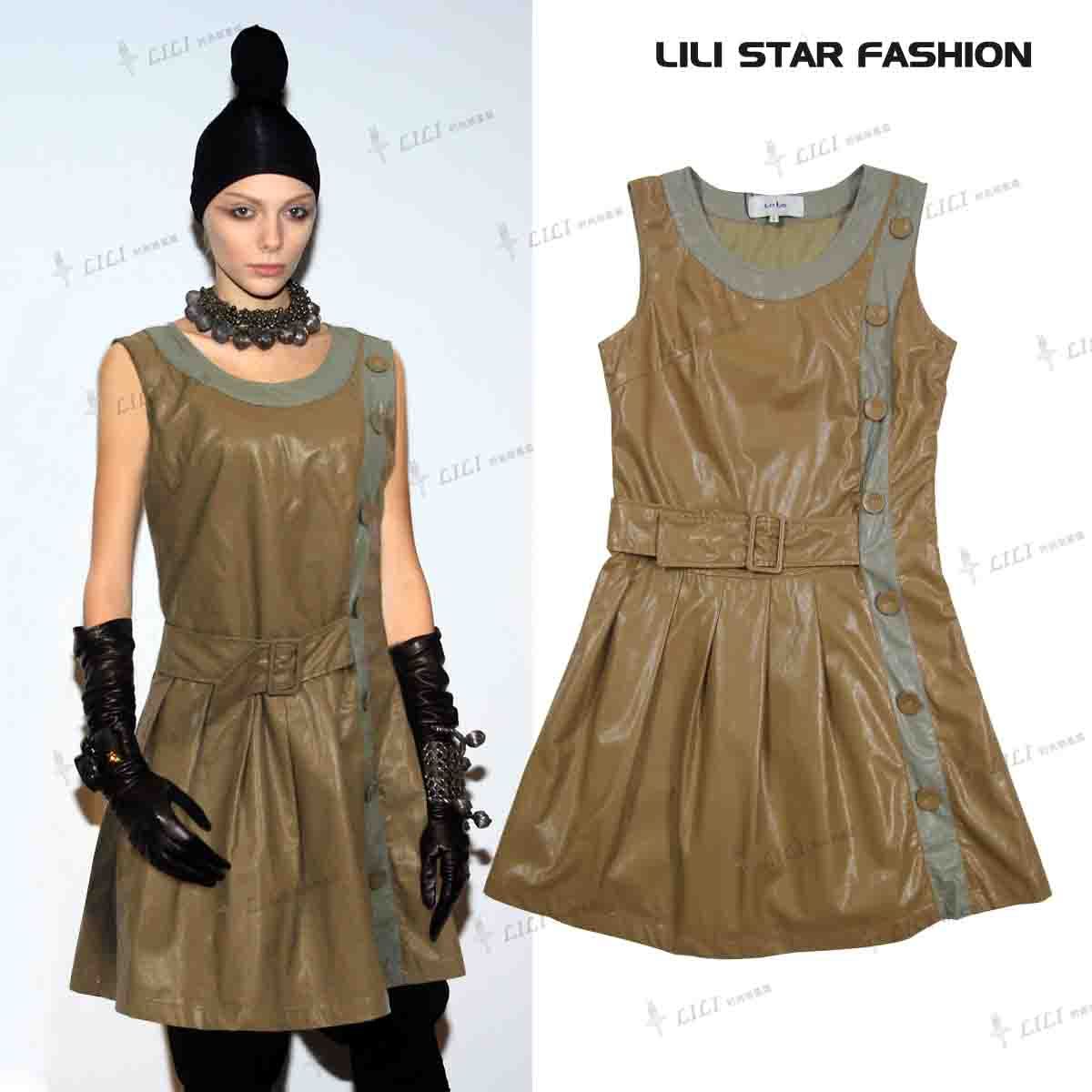 Lili fashion moonstone styleonme leather one-piece dress