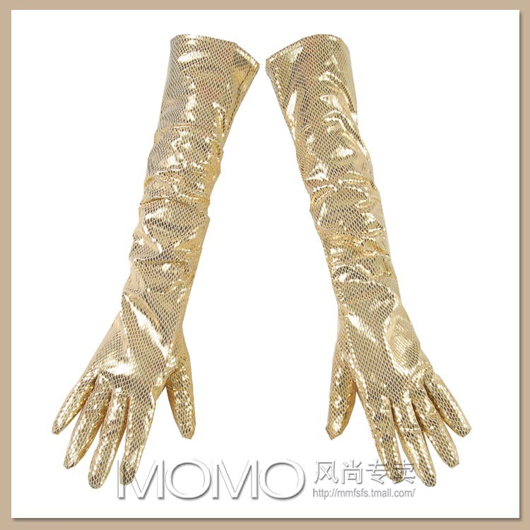Limited edition 50cm gold sheepskin long design gloves women's genuine leather gloves m-888