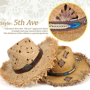 Limited edition ! bohemia national trend pure rafi straw braid hat beach cowboy strawhat ht59