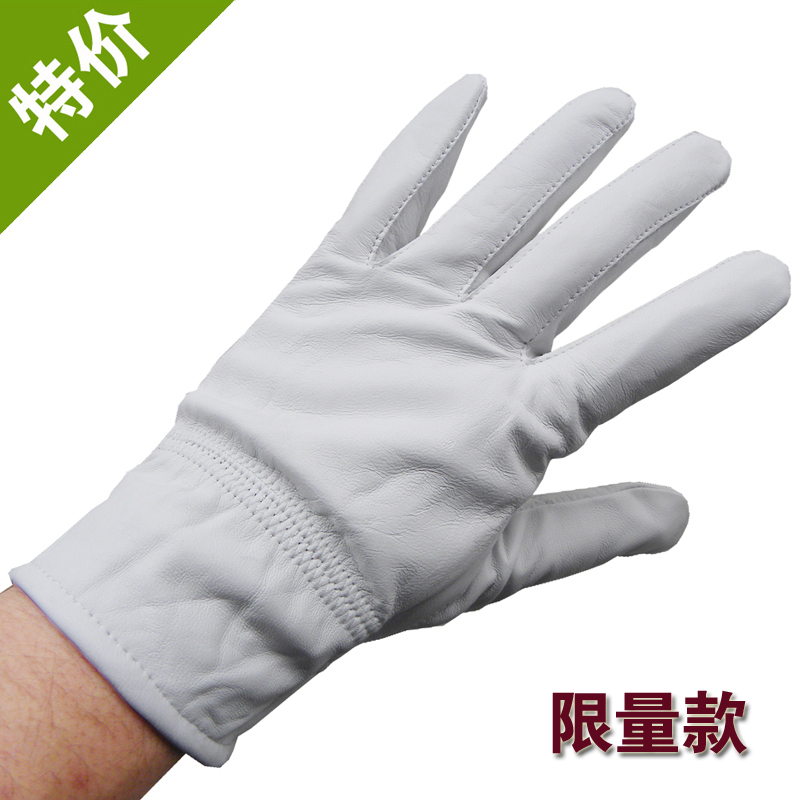 Limited edition genuine leather gloves men's white gloves winter thermal sheepskin gloves