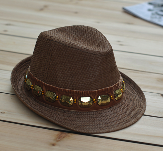 Limited edition noble jazz hat lovers braid straw fedoras summer sun-shading hat male cap