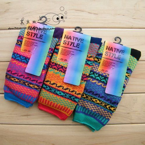 Limited edition ! yarn socks women's autumn and winter female socks lovers socks double