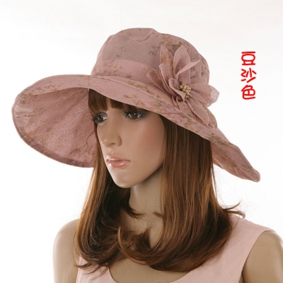 Linen anti-uv sunbonnet large brim hat female casual cap summer folding sunscreen