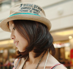 Linen breathable type the trend fedoras vivi magazine hat jazz hat all-match fashion cap beach cap Free delivery