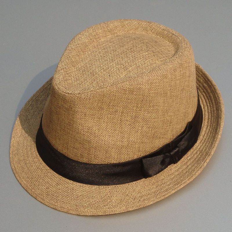 Linen fedoras beach cap sunbonnet spring and summer high quality hat bow