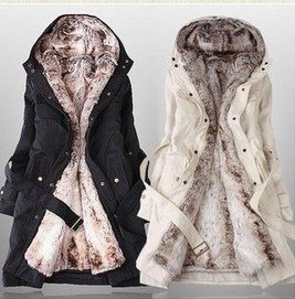 Ling 2 in 1 Hood Fur Parka Overcoat Women Winter Coat with Faux Fur Long Jacket