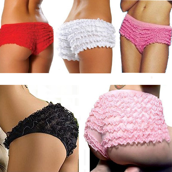 Lingerie Women Frilly Ruffle Lace Knickers Shorts Underwear Soft Lady Gift FL UK