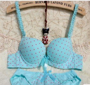 little cotton cute teen bra comfortable bra were Polka Dot bra set