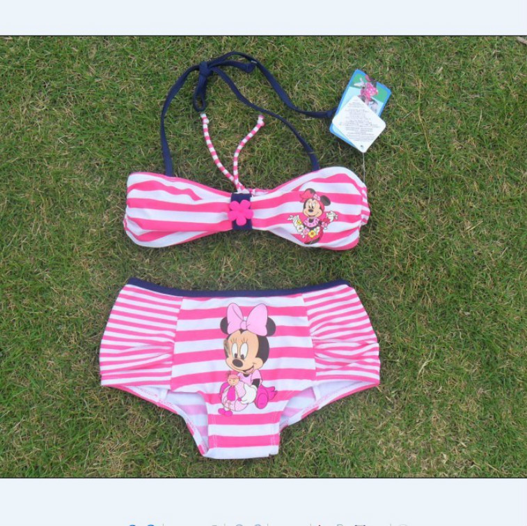 little girl bathing suits  MInnie  Mouse Swimsuit    Kids Swimwear   3 pieces/ot