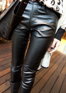 Little princess winter fashion fleece slim leather pants legging boot cut jeans 537