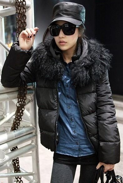 Little red riding hood 2012 wool collar wadded jacket 412