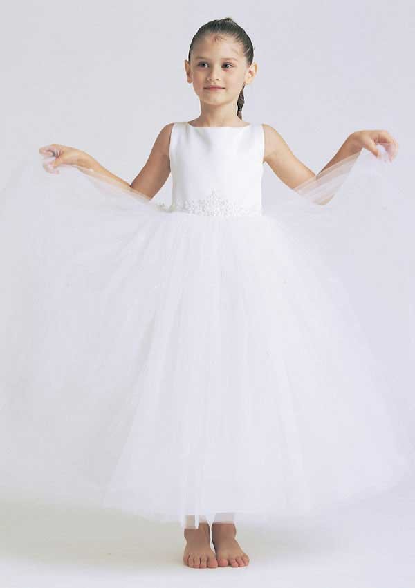 Lively Angel white organza Appliques  flower girl dresses