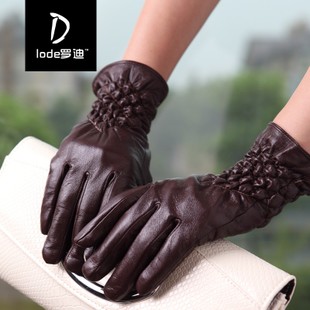 Lode roddy women's genuine leather suede looply thermal gloves autumn and winter b002