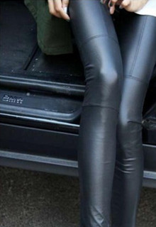 Lollipop autumn and winter patchwork fashion all-match thickening plus velvet leather legging w22 ,Free shipping