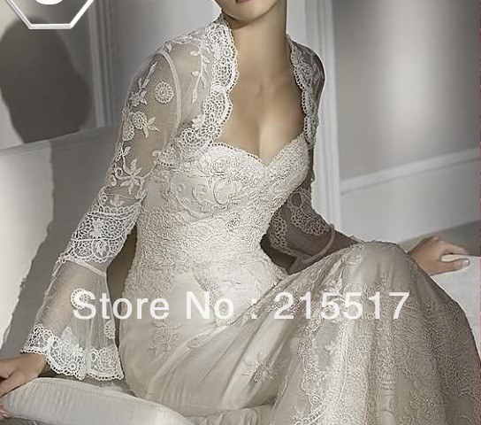 Lone Sleeve Ivory Lace Wedding Bridal Bolero Jacket
