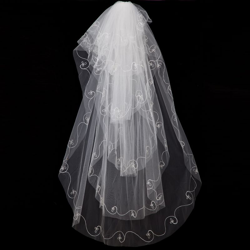 Long design gauze bride wedding dress small rhinestone laciness long veil ts1007