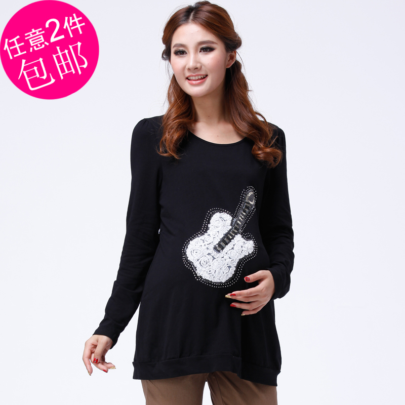 Long design maternity long-sleeve T-shirt maternity clothing autumn top maternity long-sleeve T-shirt loose