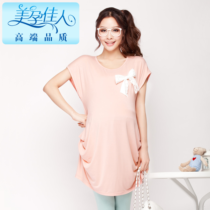 Long design maternity t-shirt maternity clothing summer loose maternity top butterfly 1528