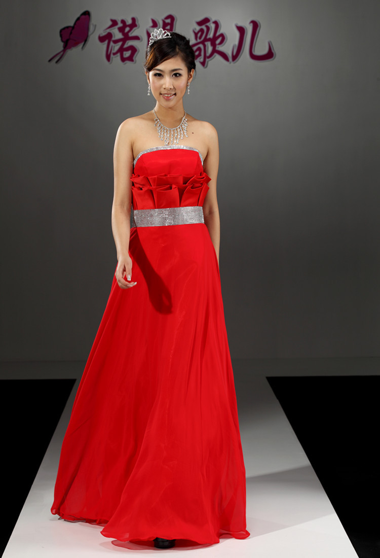 Long design red evening dress evening dress bridal evening dress formal dress