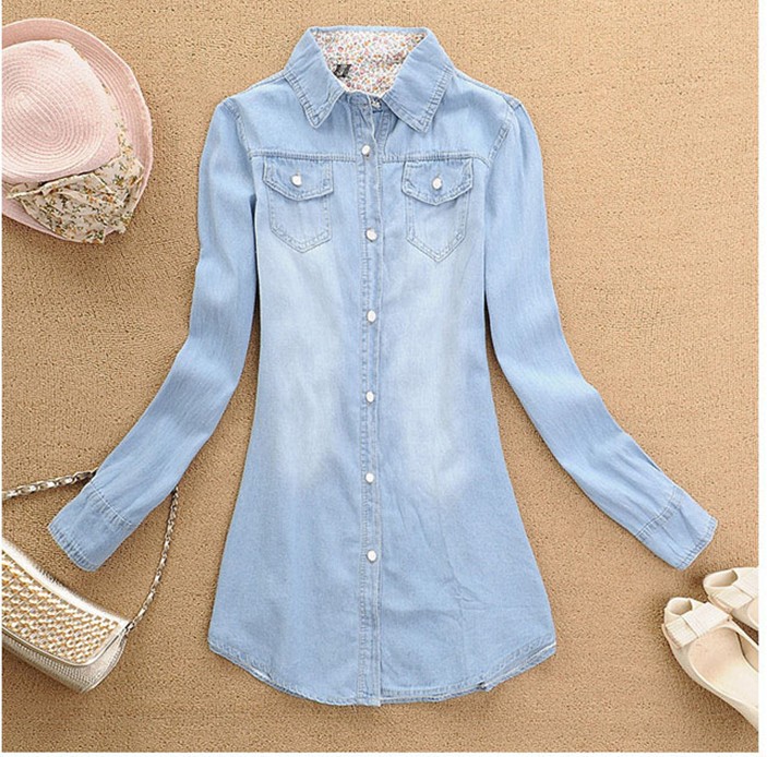 Long in 2013 han edition dress shirt, fashion, cultivate one's morality cowgirl the lining color
