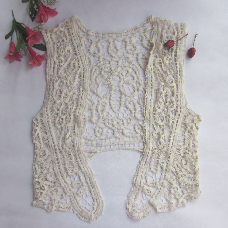 Long short design female crotch cutout crochet sweater outerwear small cardigan cape waistcoat shirt vest vest