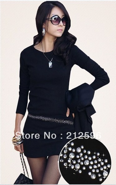 Long sleeve 2013 new fashion women long section of thick velvet plus bottoming shirt