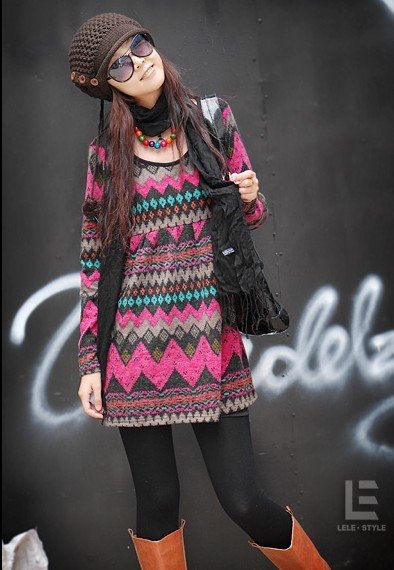 Long Sleeve Colourful Sweater 137003