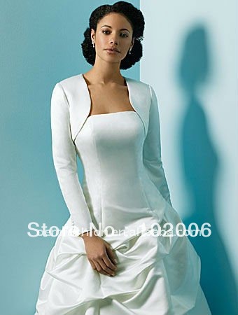 Long Sleeve ladies Bolero Wedding Accessories for Brides Bridal Jacket JA012 free shipping