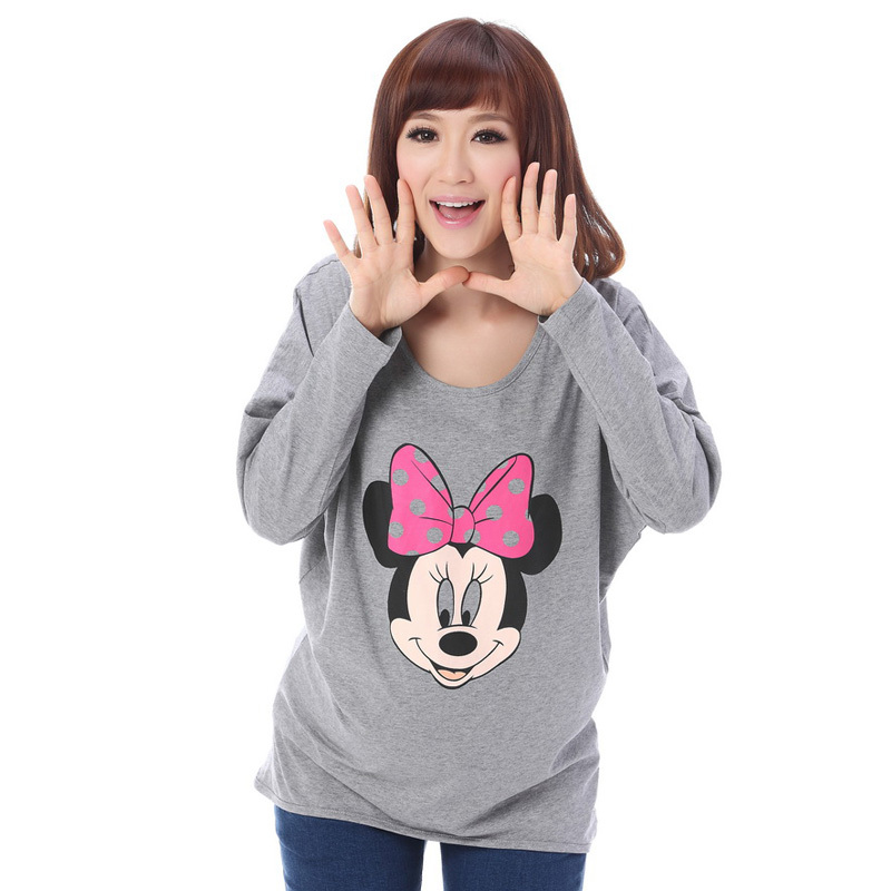 Long-sleeve maternity top autumn maternity clothing MINNIE 100% cotton t-shirt plus size