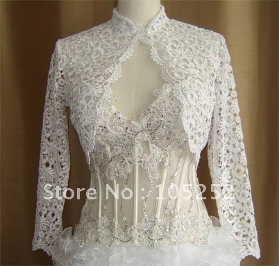 long sleeve white lace custom bolero jackets