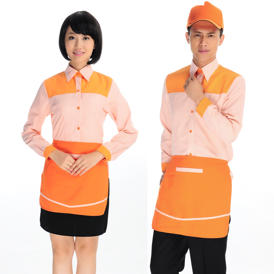 Long-sleeve work wear autumn and winter workwear for fast food restaurant