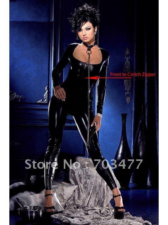 Long sleeves front open leaather lingerie jumpsuit wholesale and retailer hot sale high quality competitive price