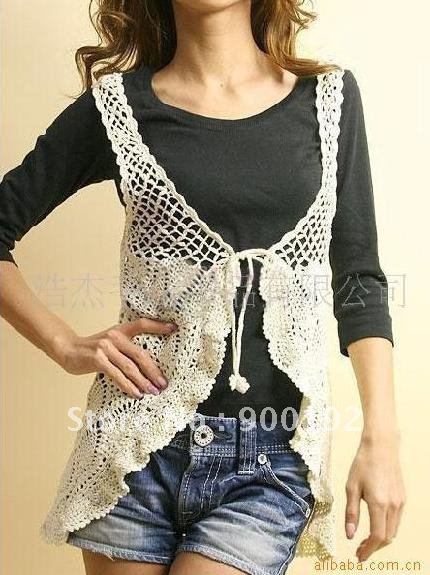 Long Style 100% Hand Crocheted Cardigan Vests
