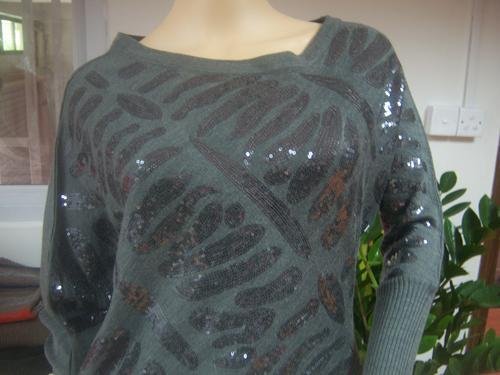 Long Sweater Set light  Women Size S M L XL Cotton 60% Polyester40% Gray