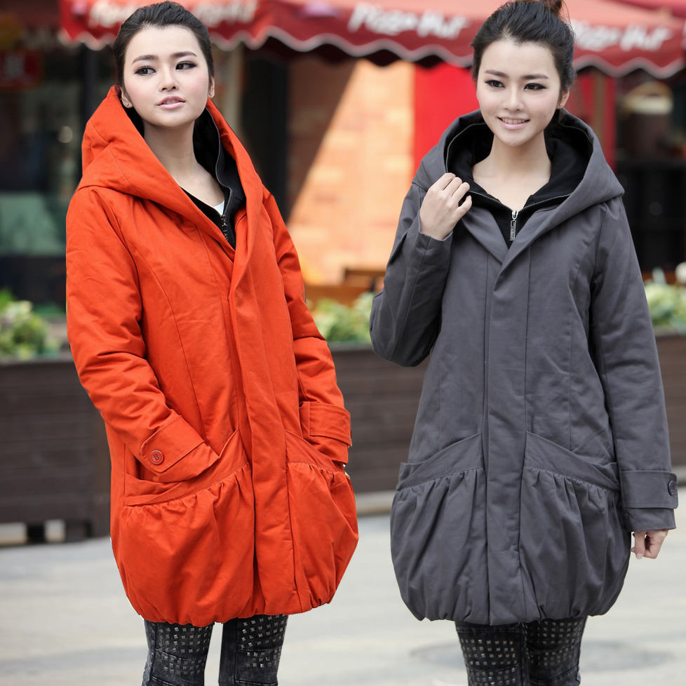 Loose maternity autumn and winter 100% cotton maternity clothing thermal thickening outerwear plus size wadded jacket