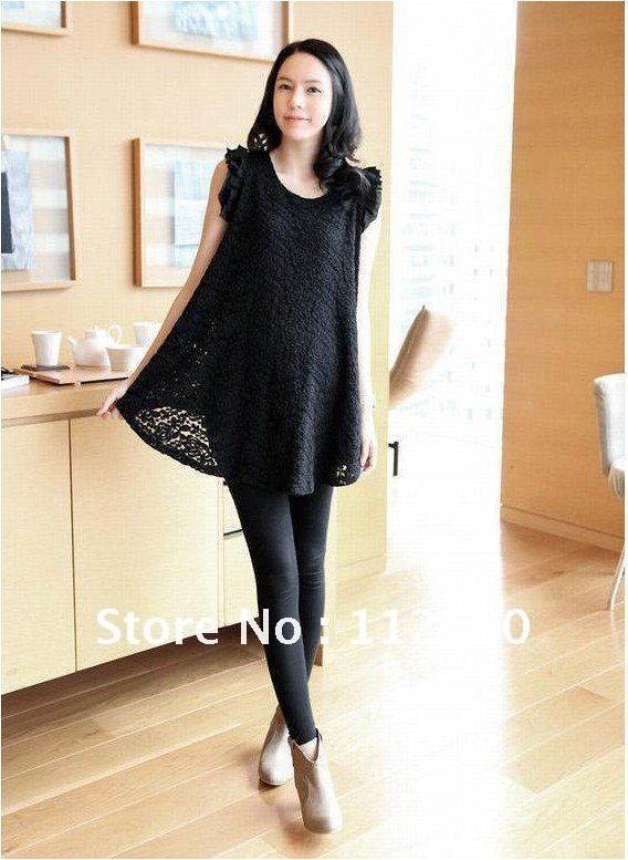 loose maternity dress lace tops korea plus size pregnant dress summer maternity clothing shirts Retail&Wholesale Free shipping
