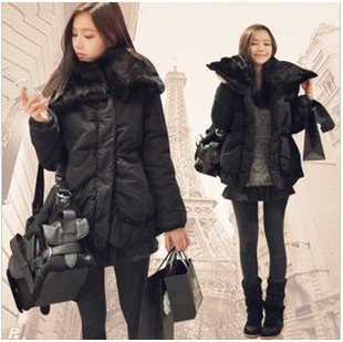 Loose rabbit fur wadded jacket cotton-padded jacket outerwear