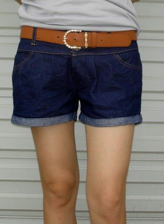 Loose thigh pants roll up hem female denim shorts plus size female shorts coarse