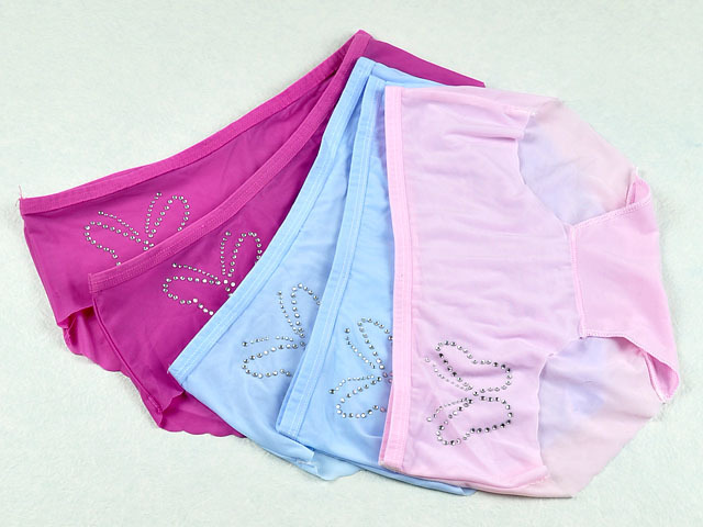 Lot of 5 Ladies Women's Sexy Seamless Black Underwear Butterfly Brief Panties FREE SHIPPING