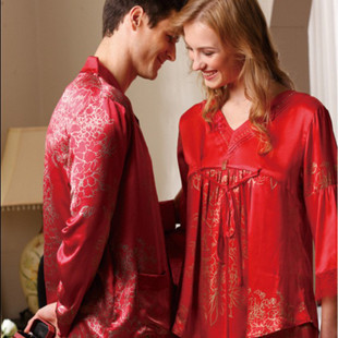 lounge lovers design silk long-sleeve great faculative lucky festive set s2041-s2042