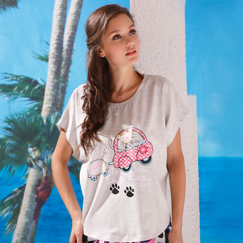 LOVE 2012 lounge summer women's reminisced time beach casual sports short-sleeve knitted cotton set