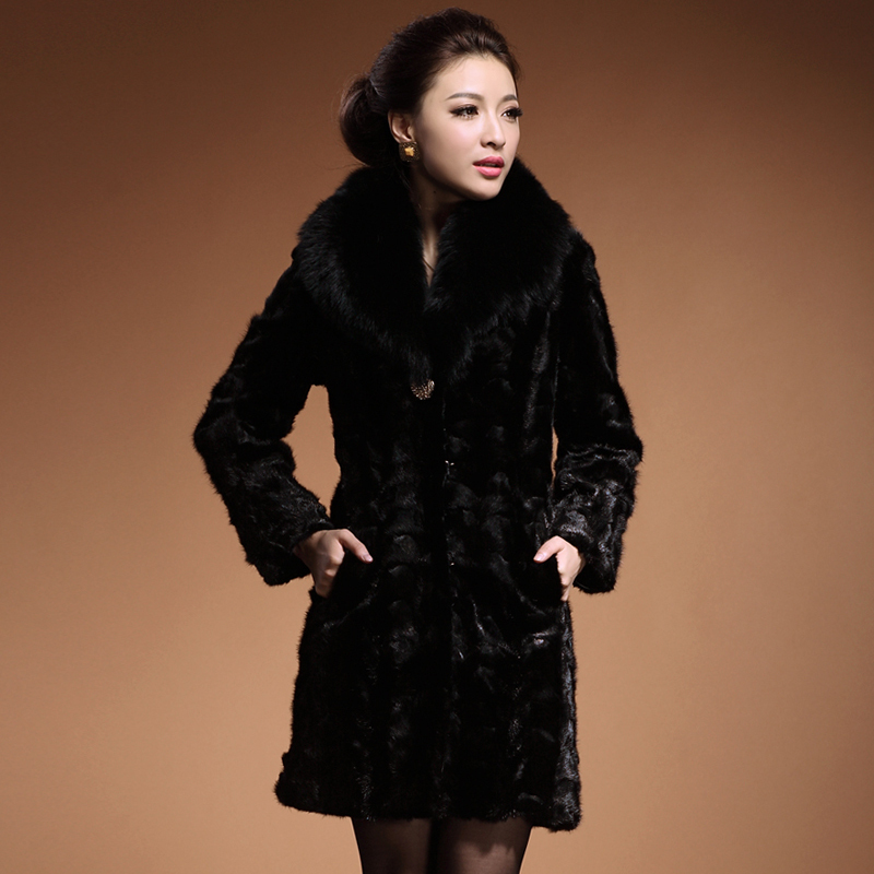 LOVE 2012 winter noble fox fur fight mink slim fur long design female overcoat fur