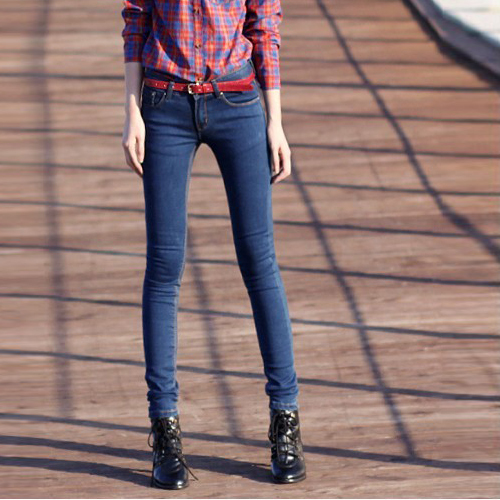 LOVE autumn and winter popular jeans slim denim pencil skinny pants