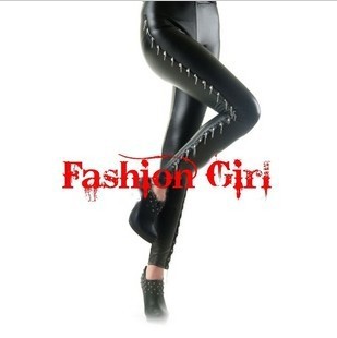 Love~Beauty ZHY-03 Women Leggings, Matt Faux Leather Side Metal Chain Tights Sexy Legging Fashion Pants10pcs/lot,Wholesale