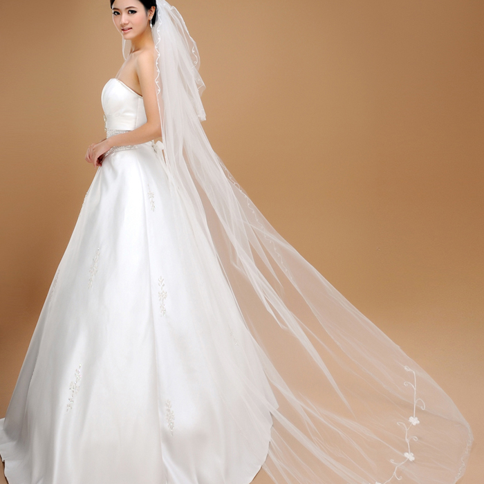 Love bridal veil hair accessory wedding accessories 2 meters 7 double layer bridal veil