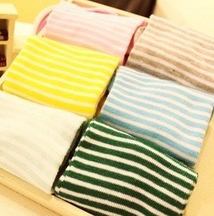 Love-dots cotton candy-colored stripe Sock Slippers random colors free shipping 10pcs/lot