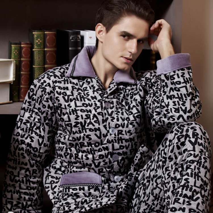 LOVE Fanny 2012 winter male cotton-padded sleepwear coral fleece cotton-padded sleepwear thickening lounge